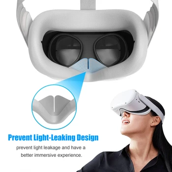 VR dodatna Oprema za Oči Masko Za Oculus Quest 2 VR Očala Svetlobe Blokiranje Mehki Silikonski Obraz, Oči Kritje Tipke za Quest2 Objektiv Rokav