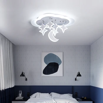 Ustvarjalne Zvezda, Luna Obesek Sodobni LED lestenec za spalnici otroški sobi luč, otroška soba, Strop led lestenec svetlobe