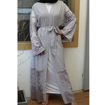 Ramadana Arabski Skromno Dolgo Cardigan Šifon Čipke Kimonos Abaya Dubaj Tam Kaftan Muslimanskih Žensk Mujer Roupa Turški Islamska Oblačila