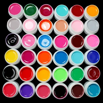 36 Lonci/Set Čisto Barvni Dekor UV Gel Color Za Nail Art Nasveti Podaljšanje Nohtov, Gel za francosko Manikuro blagovne Znamke