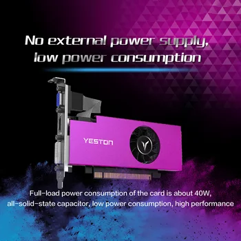 Yeston RX550-4G D5 LP Grafičnih Kartic Radeon Chill 4 GB Pomnilnika GDDR5 128Bit 6000MHz VGA + HDMI + DVI-D GPU