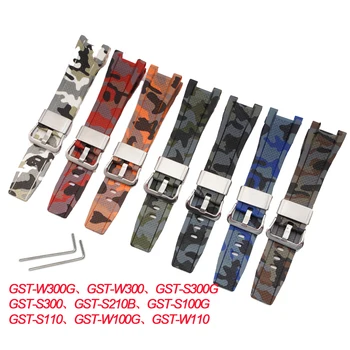 Gume Traku Watchband za Casio GST-W300G GST-W300 GST-S300G GST-S300 GST-W100G Prikrivanje Zamenjava manžeta Zapestnica