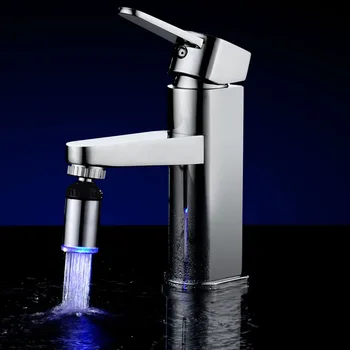 Nadzor Temperature Občutljive LED Vrtljiva Vodno Pipo, Svetloba, Voda Barva Spreminja Korito Pipe