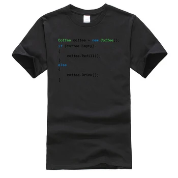 Kava Koda JE Programer Inženir Računalnik Moških Tshirts Bombažne Tkanine Moških Kratek Rokav Camisa Visoka Kakovost Modnih Oblačil