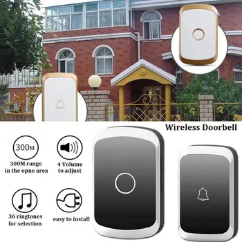 1PC Brezžično Smart Home Zvonec Inteligentni Home Security Zvonec Nepremočljiva 300M Oddaljen EU UK NAS Plug Pametna Vrata Bell