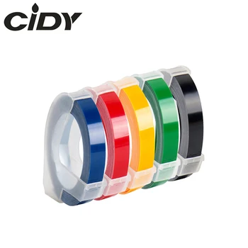 CIDY 5Pcs 6 mm*3m Združljiv Mešane Barve DYMO 3D Plastičnih Nalepk za Reliefi Oznaka Oblikovalci za DYMO 1610/12965/1880 Motex e101