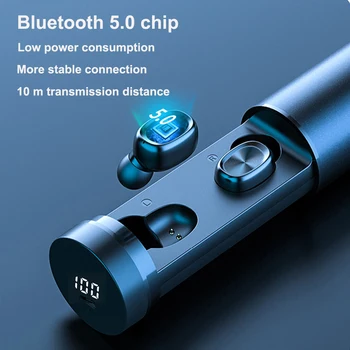TWS B9 Slušalke Bluetooth 5.0 Brezžične Slušalke 8D HIFI Šport Z MIC Čepkov šport Glasbe, Gaming Slušalke z polnjenje box