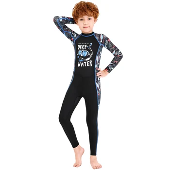Otrok Črnega Plavanje Kopeli Oblek Za Fante, Dekleta Kopalke Globoko Vodo Surf Potapljaško Obleko Jumpsuit Otroci Kopalke Mokra Obleka