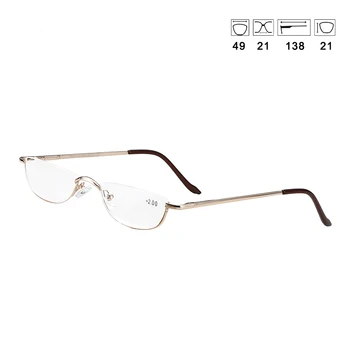 IENJOY Kovinski Obravnavi Očala Pol Okvir Presbyopic Očala Ženski Moški Pol Rimless Daljnovidnost Očala 1.0-3.0
