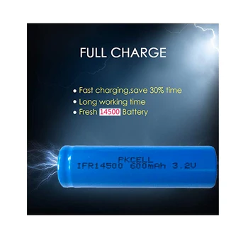12 X PKCELL PKCELL IFR14500 14500 600mAh AA 3.2 V Litij-železo fosfat baterije za ponovno polnjenje baterij za Električni Brivnik