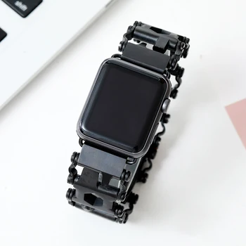 Za Apple ura 5 Orodje kombinacija Pripomočke 304 Nerjaveče Jeklo Brušeno Edinstven Design Watchband 40 mm 44 mm 38 mm 42mm iWatch Razredi