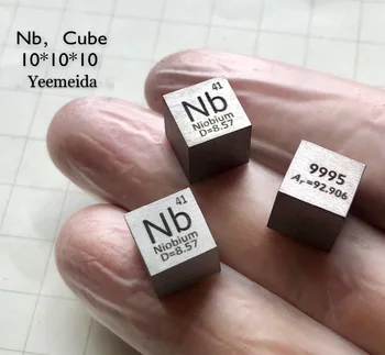 Brezplačna dostava 5pcs & 10pcs 99.95% čistost Napotilo vklesan element periodnega 10 mm kocka z 8.58 g Niobij ingot / pelete / blok