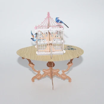 3D Ročno Tabela Ptičje Kletke, Kitajski Slog Magpie Papirja, Voščilnice Razglednice in Namizni Dekor Rojstni dan Festivala Ustvarjalno Darilo