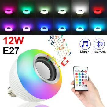 E27 Brezžični Bluetooth, LED Luči Zvočnik Žarnica Svetlobo Energetsko Učinkovitih Smart LED Luči RGB 12W Glasba Lučka za Rojstni dan Darila