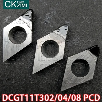 DCGT11T302 PCD DCGT11T304 PCD DCGT11T308 PCD vstavi Diamantno rezilo Zunanje Struženje vstavi Stružnica Orodja DCGT za Baker aluminij