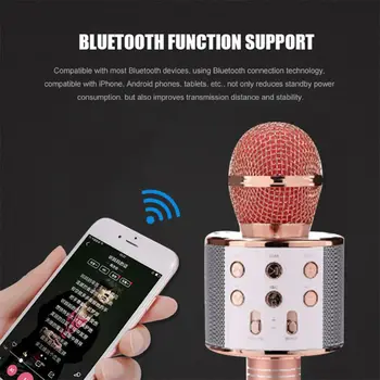 Brezžični Prenosni Ročni Bluetooth Karaoke Mikrofon Za Petje Stroj