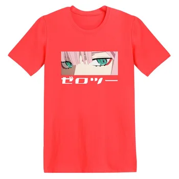 Draga v franxx anime Harajuku Nič DVA lepa punca tiskanja ženske vrhovi svoboden nov poletni kratki rokav elegantna ženska T-shirt majica