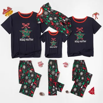 2020 nove Božič Družinski Ujemanja Obleke Odraslih Otroci Pižame Obleko Dekleta Fant, Mama, Oče Oblačila, ki Pižamo T-majica in hlače Komplet