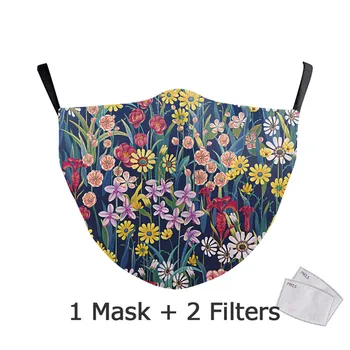 Stroj Tkanine obrazno masko za enkratno uporabo Usta Masko Cvet Maske za Obraz Tiskane Tkanine za Odrasle Zaščitna PM 2.5 Prah Usta masko