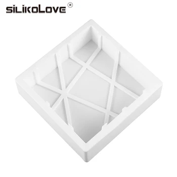 1pc Velike Silikonski Torto Plesni DIY Nepravilnosti Geometrije 3D Pan Silicijevega Jedra Kvadratnih Za Torto Peko Jedra, okrasitev orodja