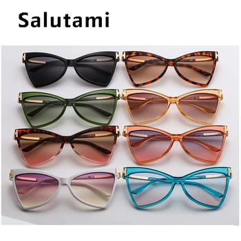 2020 Moda Pismo Blagovne Znamke Sončna Očala Za Ženske Letnik Prevelik Mačka Oči, Sončna Očala Ženski Elegantni Gradient Odtenki Moških Očala