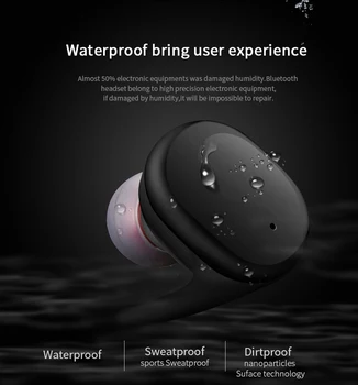 Bluetooth 5.0 Brezžične V uho telefonov čas v Pripravljenosti več kot 100 ur Nepremočljiva design TWS Slušalke Mini-Uho Stroki, Za IOS Android