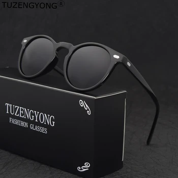 TUZENGYONG blagovne Znamke Letnik Oblikovalec Polarizirana sončna Očala Za Moške, ki Potujejo Unisex TR90 Okrogla sončna Očala Vožnje Očala Oculos