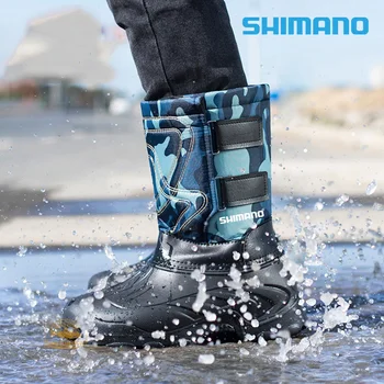 Pozimi Shimano Ribolov Čevlji za Moške Prostem Sneg Nepremočljiva Plus Žamet Ribolov Škornji Sredine cevi Linijskih Snemljiv Ribolov Škornji
