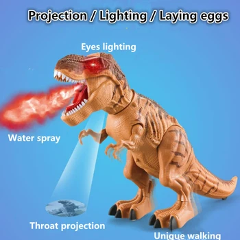 Hoja Električni Dinozaver Robot Igrača 47 CM Vodni curek Profection Sprehod Postaviti Jajce, Da Zvočni Učinek, S Svetlobo, Hoja Dinozaver Igrača