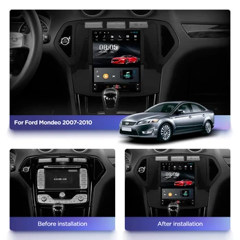 Android 10.0 4G globalni Lte avto gps multimedia stereo radio predvajalnik za ford mondeo 2007-2010 navpično predvajalnik-navigacijski sistem