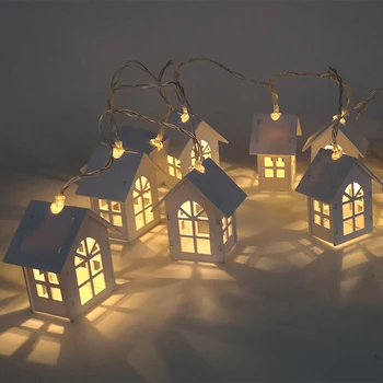Božični Luči Mini Hiša Obliko 10 Led Bakrene Žice Niz Luč Za Poroko Xmas Party Teras Pravljice Niz Svetlobe