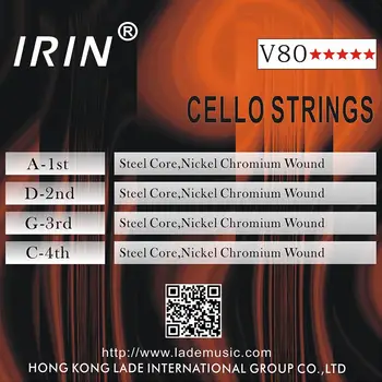 IRIN 4pcs Violončelo Niz Strokovnih Jeklene Žice Nikelj-Platirani Kroma Navite Strune za violino, violo, Violončelo Deli in Oprema za V80