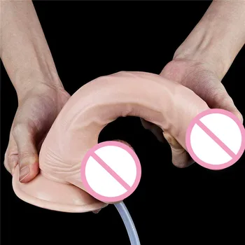 10 Cm Squirting Ejakulacijo Petelin Realističen Občutek Realistični Vibrator Big Dick s Sesalno Pokal za Ženske, Seks Igrače