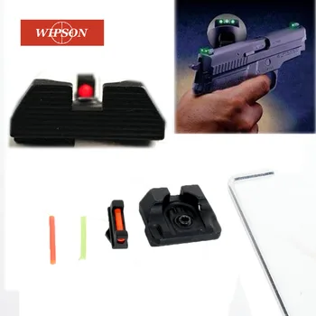 WIPSON svjetlovodni Spredaj Pogled / Zadaj Boj proti Glock Pogled v3 Črn za Glock standardne modele, ki Taktično Lov Odlično Kovin