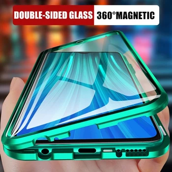 Kovinski Adsorpcije Magnetno Ohišje Za Samsung Galaxy S20 FE A41 A11 M11 A31 A51 A71 A81 A91 S10 Opomba 10 Lite Kaljeno Steklo Pokrova