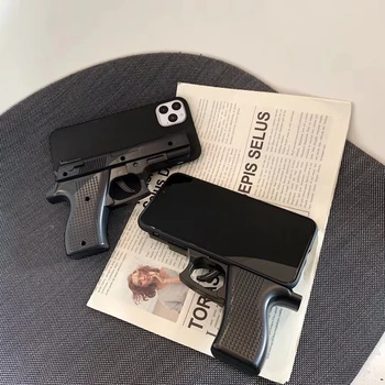 Luksuzni 3D Pištolo Primeru Telefon za iphone 11 Pro Max X XS Max XR 7 8 plus Mehka Silikonska Igrača Hrbtni Pokrovček Telefona