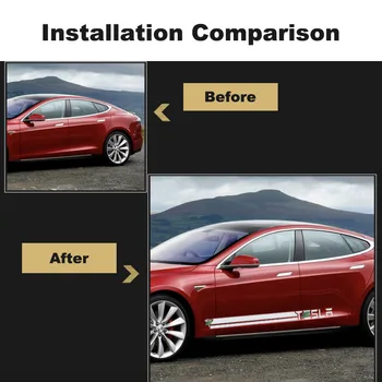 Avto Styling Telo Dekorativne Nalepke za Tesla Model S 3 X Auto Spremembe Strani Krilo Proge Nalepka