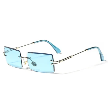 TAKO&EI Moda Pravokotnik Rimless Ženske Vintage sončna Očala Jasno Gradient Očala Trendi Moških Kvadratnih Odtenki UV400 sončna Očala