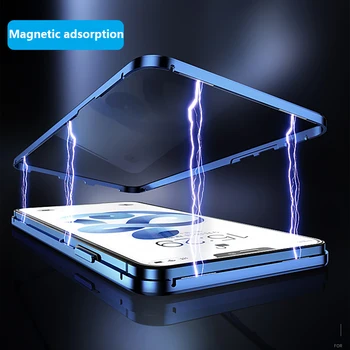 Magnetni Zasebnosti Steklo Ohišje za iPhone X XS XR Anti-Spy 360 Zaščitna Magnet Primeru za iPhone 11 12 Pro Max 7 8 6 6S Plus Kritje