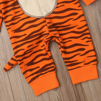 Pudcoco blagovne znamke baby Novorojenega Dojenčka Baby Dekleta Fantje Risanka Tiger Hooded Romper Jumpsuit Obleke moda otroške kopalke pozimi 1Pcs