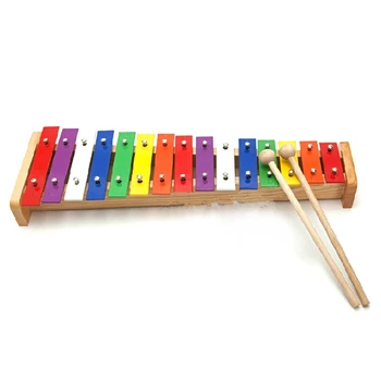 FBIL-15 Opombe Xylophone Klavir Lesene Instrument za Otroke Otroška Glasbena Igrača Pasu 2 Kladiva Izboljšanje otrokove Glasbene Igrače