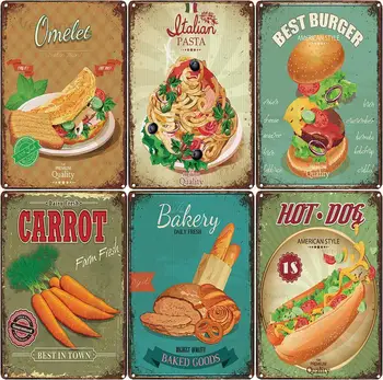 Najboljši Burger Kovinski Znak Plaketo Sladoled Hot Dog Sladica Železa Plakat Wall Art Domači Kuhinji Trgovina Dekor Letnik Železna Ploščica