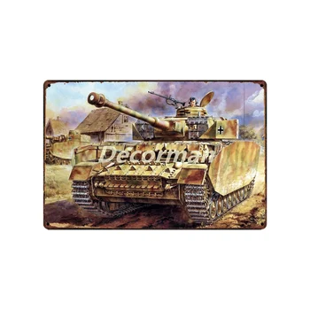 [ DecorMan ] Poslovili vojne Klasičnih Poljub Tank Vojaško Tin Znaki po Meri debelo Kovinski Slike Bar PUB Dekor DD-1690