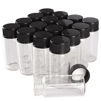 100 kozarcev 10 ml Steklenice s Črno Plastično Kape 22*50mm Spice Kozarci Stekleničke Parfuma Umetnostne Obrti