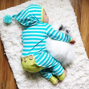 2020 Vroče prodati Jeseni otroška oblačila Long sleeve Hooded otroške igralne obleke modri trak dojenček fant dekle oblačila sklop novorojenega dojenčka Obleke