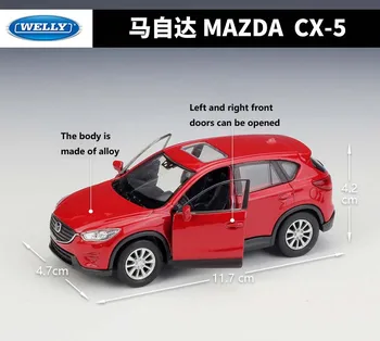 WELLY Diecast 1:36 Obsega Potegnite Nazaj Klasične Simulacije Modela Avtomobila Mazda CX-5 SUV Zlitine Avto Kovinski Igrača Avto Vozila Darilo Zbirka