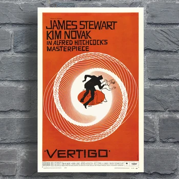 Vintage Plakat, Film Vrtoglavica Steni Plakat, Retro Film Svile Umetniške Grafike James Stewart Kim Novak Sliko Doma Bar Cafe Dekoracijo