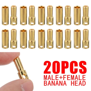 20pcs 5,5 mm Zlato Moški Ženski Banana Bullet Vtikač Priključka Za RC Baterijo Priključite Priključki Pribor