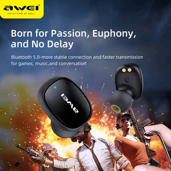 AWEI T13 TWS HiFi Šport Čepkov Bluetooth 5.0 Res Brezžične Stereo Slušalke Hitro Seznanjanje Touch Senzor Siri Glasbo, Slušalke