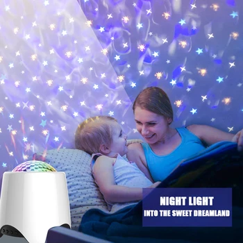 Glasba Zvezdnato Vodni Val Projektorjem Star Morju Projektor LED Star Noč, Svetloba, Zvok-Vključi USB Powered Darilo za Rojstni dan za Otroke D30